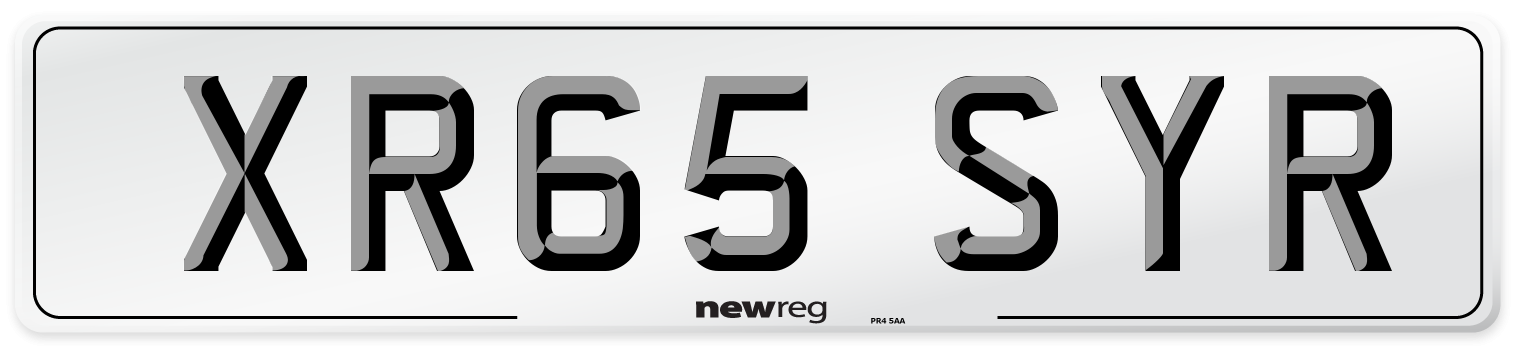 XR65 SYR Number Plate from New Reg